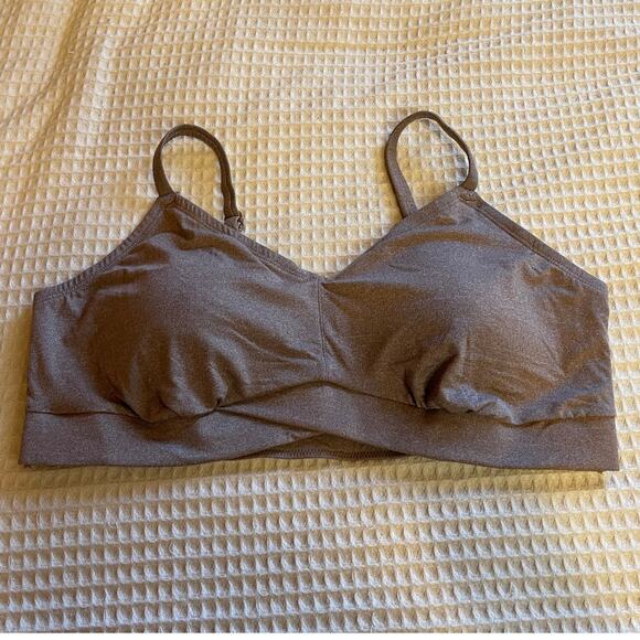 Torrid Sports Bra Brown Cross Front Detail & Adjustable Spaghetti Straps 1 (1X) - Picture 9 of 9